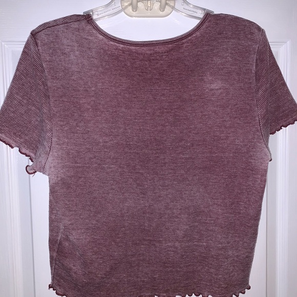 American Eagle Burgundy Crop Top, XL - Picture 3 of 3